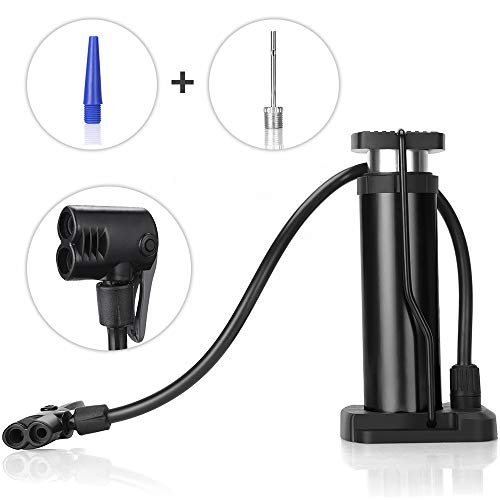 Aibrisk Bike Pump, Mini Bike Pump Fits Presta Schrader Valve Bicycle Pump with High Pressure up to 120PSI Portable Bike Tire Pump for Basketballs Footballs Racing Bike and Mountain Bike