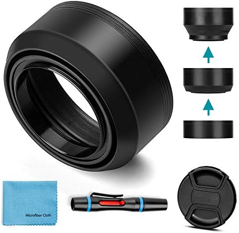 Reversible 58mm Lens Hood,Fotover Universal Tulip Flower Lens Hood Sun Shade with Centre Pinch Lens Cap for Canon Nikon Sony Pentax Olympus Fuji Camera