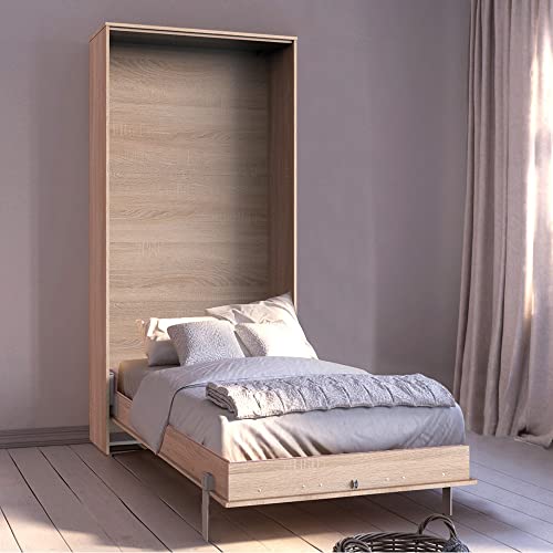 Lomadox Schrankbett 90x200 cm Eiche mit Lattenrost Jugendbett...