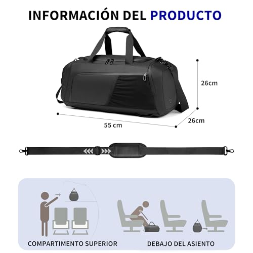 gym bag for men with shoes compartment - 40l duffle bag for travel with wet pocket amp laptop compartmentwaterproof carry on sports bags gym backpack with water bottle holder