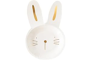 My Mind's Eye Premium Decorative Bunny Rabbit Paper Plates, Floral Embellished