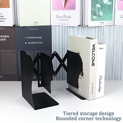 Keenjorika Keenjorika Adjustable Bookends, 19 Inches 2 Dividers Heavy Duty Metal Book Holders, Book Storage Rack, Desk Organizer Magazine File Holder For Office thumb #2