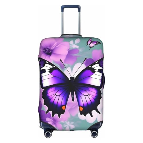 Housse de valise voyage papillon violet pour repérer son grand bagage en vol