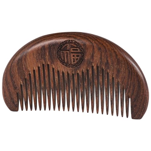 Surluoen Peine para el Cuidado del Cabello AntiestáTico Hecho una Mano de Madera Natural Tallado en Madera SáNdalo Peines de Bolsillo Peine de Masaje