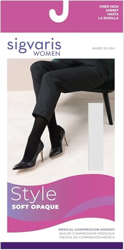 Image of SIGVARIS Women's Style Soft Opaque 840 Closed Toe Calf-High Socks 20-30mmHg - Medium Short - Espresso