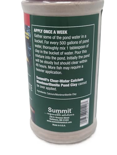 Summit Tratamento para lagos de argila Montmorilonita de cálcio Clear-Water – 473 ml – Clarificador