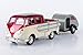 Motormax Volkswagen T1 Pickup Truck Purple & Cream with Surfboard, Accessories & Gray Teardrop Trailer 1/24 Diecast Model Car 79673