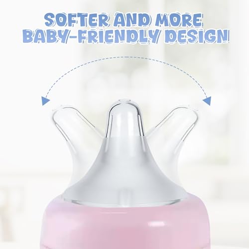 VANEST 4 Packs Silicone Bottle Nipples Compatible with Spectra Bottles, Replacement Bottle Nipple, BPA-Free, No Spill, Anti-Colic, Slow Flow, Size S, 0m+ Months