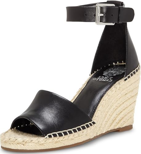 Vince Camuto womens Leera Espadrille Wedge Sandal, Black, 8.5 US