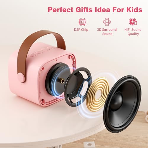 Mini Karaoke Machine with 2 Wireless Microphones, 2025 TOP Kids Portable Bluetooth Karaoke Machine for 3, 4, 5, 6, 7, 8, 9,10,11,12+Year Old, Christmas Birthday Gifts for Girls Boys Adults Home Party - Image 3