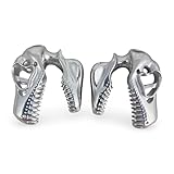 Mystic Metals Body Jewelry Pair of 316L Surgical Stainless Steel T-Rex Skull Ear Weights for size 9/16' (14mm) and larger (PS-122) (Black)