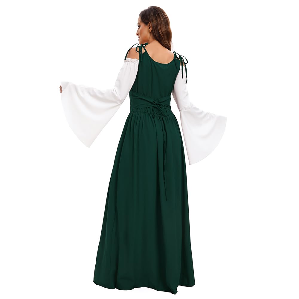 Gammify Women's Medieval Dress Renaissance Costume Victorian Queen Dress Princess Dresses Costume Trumpet Gothic Sleeves Maxi Dress - Image 4