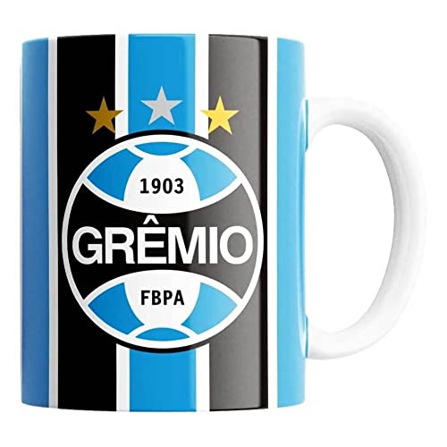 Caneca Grêmio Cerâmica Tricolor Oficial Grande Presente