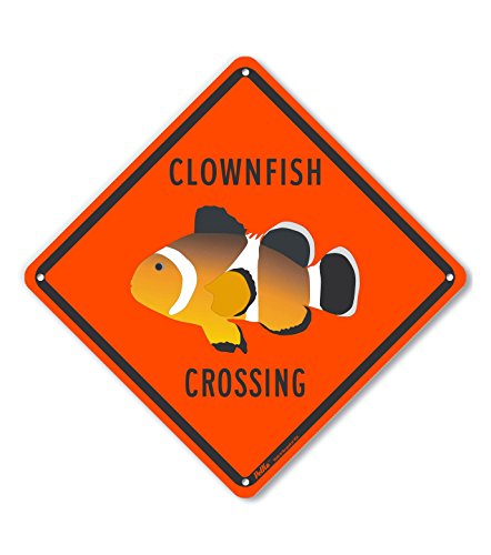 Panneau Clownfish Crossing décoratif 25,4 cm idéal pour animer les abords d'un aquarium