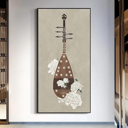 Peinture abstraite de Pipa de fleur imprimée sur toile art mural - 4