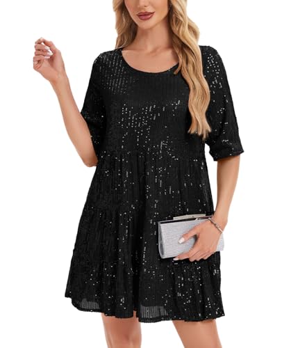 Robe à paillettes étincelante au tombé fluide raffiné - 5