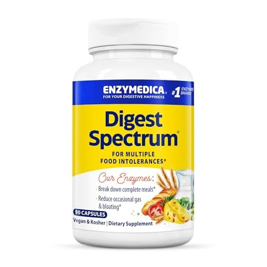Enzymedica Digest Spectrum, Enzymes for Multiple Food Intolerances, Breaks Down Problem Foods, 90 Capsules (FFP)