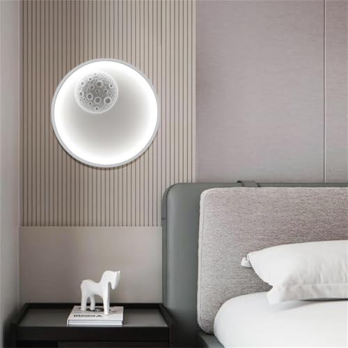 Aplique de pared luna LED con luz blanca antideslumbrante para dormitorio