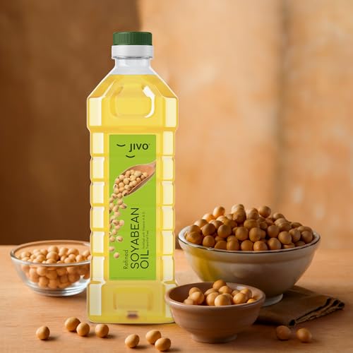 Image of Jivo Soyabean Oil | Chemical Free Cooking Oil for Roasting, Frying & Baking | Rich in Omega 3 & 6 | Light & Daily Use Oil | 1 Litre (Pack of 2)
