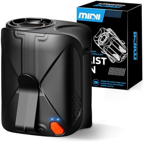 JUANANIUG Portable Waist Fan For Outdoor: Cooling Clip on Belt Fan Under Shirt - Hands-free Design for Construction Workers Gardeners Couriers - Summer Commute Yard Hotplace Essential - Gifts for Men