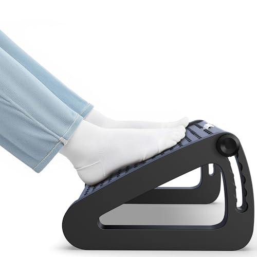 Image of Amazon Brand - Solimo Ergonomic Footrest for Under Desk | Anti-Slip Surface | Office & Home Use | Foot Rest for Improved Posture & Comfort (large adjustable)