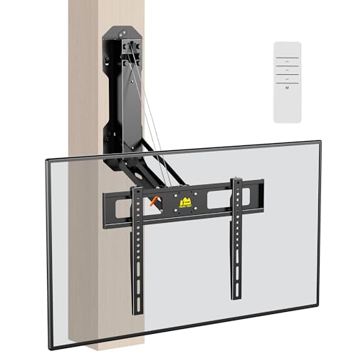 FORGING MOUNT Motorized Fireplace TV Wall Mount with Remote, Electric Full Motion TV Mount for 32″ - Detailed View