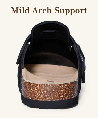Image of ODOLY Genuine Suede Clogs for Women Men Comfort Cork Footbed Potato Shoes