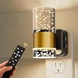 L LOHAS LED Night Light,Dimmable Night Lights Plug into Wall with Remote Control, RGB Color Changing, Dusk to Dawn Sensor, Acrylic Bubble Nightlight for Bathroom