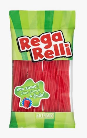 Confiseries Rega Relli Hacendado, fourrées au jus de fruit Paquet de 150 g, pack de 6