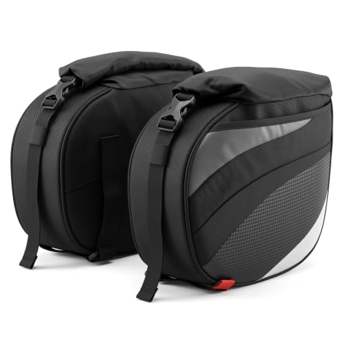 Image of FATMUG Motorcycle Crashbar Bag-Double Side Tank Bag, Extra Storage for Travel, Long Rides, Black