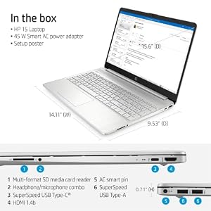 HP Windows 11 Pro 15 15.6" FHD Business Laptop Computer, 11th Gen Intel Core i5-1135G7, 16GB RAM 512GB SSD, Intel Iris Xe Graphic, Numeric Pad, Long Battery Life, Wi-Fi 5, Bluetooth 4.2, USB, w/Battery — photo 5 of 6
