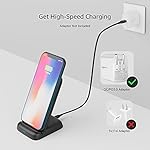 Amazon Basics 10W Qi Certified Wireless Charging Stand, for Phone 16/15/14/13/12/11/X, Samsung, and More, with USB Cable (No AC Adapter), Black - Image 3
