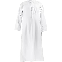 Boys Abaya Kaftan White Kids Thobe Muslim Prayer Clothes Dress Long Sleeve Kids Robe Thobe