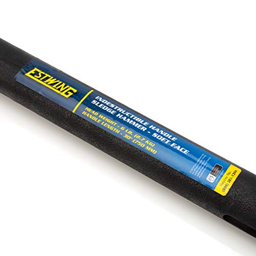 Image of Estwing 6 lb Soft Face Sledge Hammer - 30 inch Indestructible Handle, Shock-Absorbing Grip, Overstrike Resistant