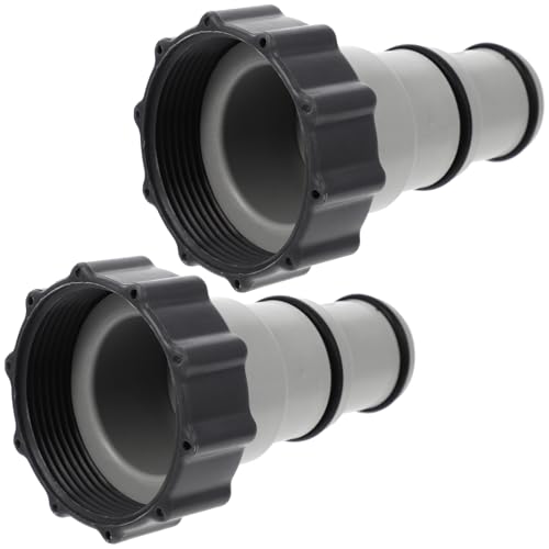 Veemoon Adaptador de Manguera para Piscina 2 Unidades, Conexión Roscada para Bombas y Válvulas, Material PP Resistente, Compatible Mangueras 1,25 y Bombas 1,5, Accesorios para Piscinas