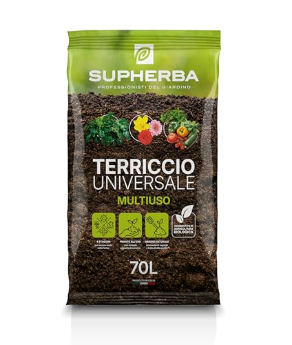 Supherba Terriccio Universale 70L - Pronto all'uso per piante verdi e fiori