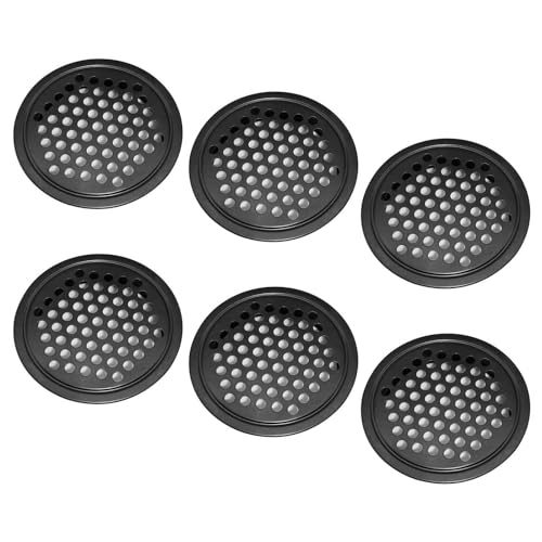 SPRHR 6 Pièces Grille Aeration Ronde, 60mm Grille Ventilation Acier Inoxydable, Grille de Ventilation Difficiles à Desserrer, aux Armoires de Cuisine,...