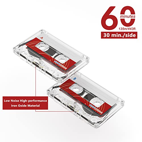 Digitnow Dictating Blank Cassette Tapes Audio Cassettes - Low Noise High Output 60 Minute, Excellent For Lectures Seminars Everyday Recording (3 Pack) #TOP2
