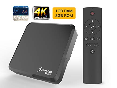 Sunnzo S9mini Android 9.0 OS TV Box/Reproductor Multimedia de transmisión Continua con Rockchip RK3318 Quad-Core chipset 64 bits, WiFi de Doble Banda 2,4 GHz + 5 GHz, USB 3.0,4 K, H.265