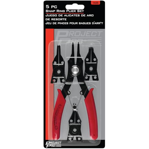 Image of Performance Tool 1435 Interchangeable Head Snap Ring Pliers with Straight, 45 Degree and 90 Degree Angled Heads for Internal and External Use