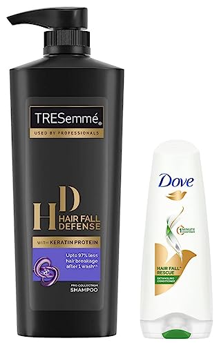 Dove Hair Fall Rescue Conditioner, 180ml And TRESemme Hair Fall Defense Shampoo,...