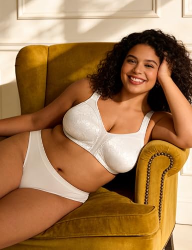 Image of Wingslove Women's Minimizer Bra Wireless Full Coverage Non-Padded Plus Size No Underwire Everyday Comfort