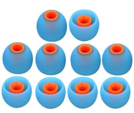 Replacement Earphone & Handfree Silicone Rubber Medium Size 5 Pair Caps for Realme Boat Oppo Vivo Samsung One Plus Airpods, Earbuds, Bluetooth Neackband(10p Ear Pads) (Blue Red 10 Pcs)-image-22