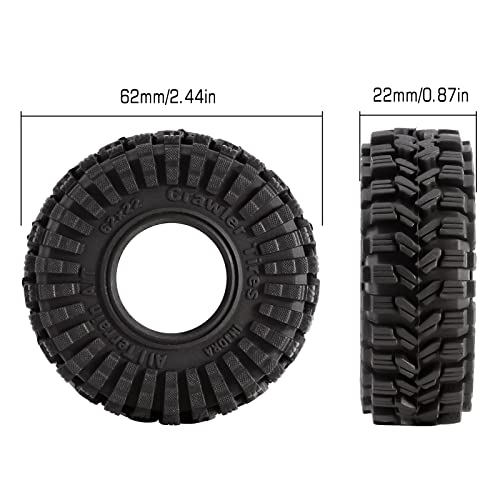 Injora 1.0 Tires All Terrain Super S5 Soft Sticky Tires For 1/18 Trx4M 1/24 Rc Crawler Axial Scx24 Fms Fcx24 Enduro24 (T1014) #TOP5