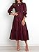 BTFBM Women Casual Long Sleeve Dress Fall Dresses 2025 Solid Color Relaxed Fit Smocked Tiered Flowy Boho Long Dresses(Solid Wine Red,Medium)