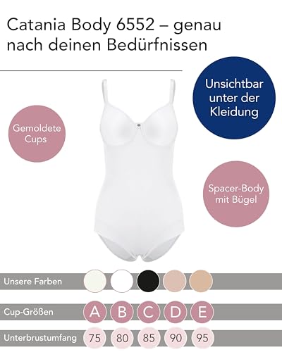 Susa Body mit Bügel I Catania 6552 I 75A ivory I Figurformender Body für Damen aus atmungsaktivem Spacer Material I Formt Taille… – Ansicht 2