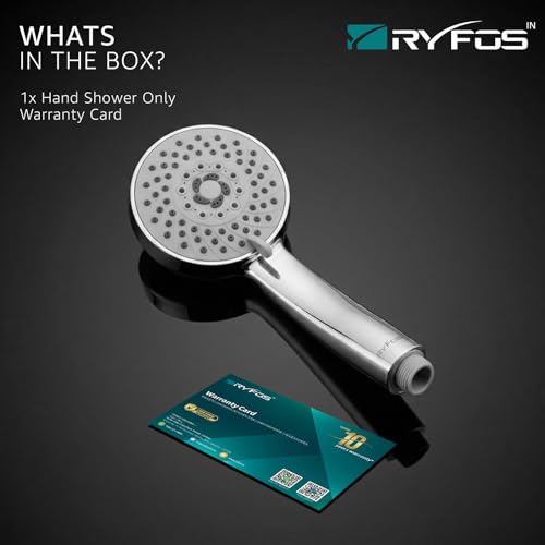 Image of India's 1st Lifetime Support Brand, R3020HS, ABS, 4-INCH, Hand Shower | 5-Function Handheld Shower For Bath | Handshower for bathroom | Multi-Function Handheld Shower | Chrome Finish