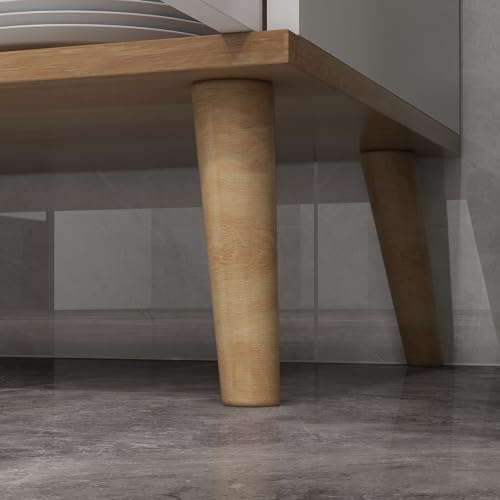 HOMCOM Alacena de Cocina Mueble Auxiliar de Cocina con 4 Puertas y Encimera para Microondas, Estantes Regulables, Orificio para Cable, Patas de Madera, Estilo Moderno, 80x40x178 cm Blanco - imagen 8