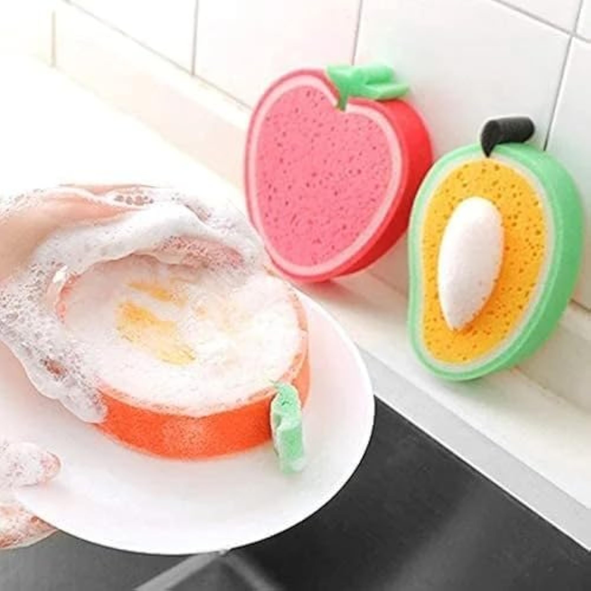 Fruit Shape Sponge Loofah Bath Scrub Pack of 2
