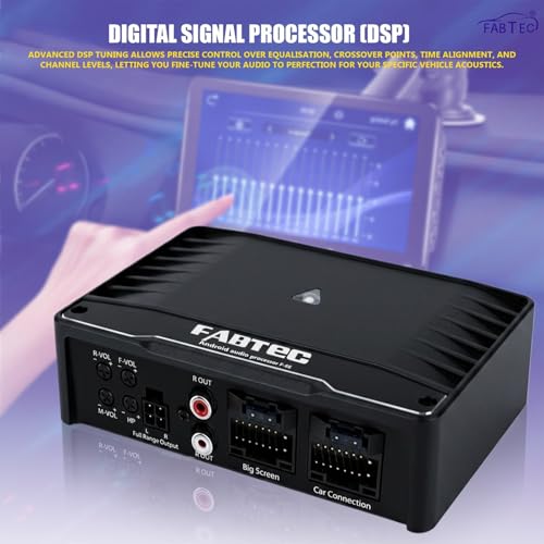 Image of FABTEC Car Android DSP 6 Channel Amplifier 70W RMS x 4 Speakers + 2 x TWEETERS + 1 SUBWOOFER Ultra Slim Mini Sound Booster for Car Android Stereo